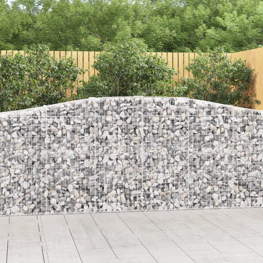 Gabionen mit Hochbogen 2 Stk. 400x50x100/120cm Verzinktes Eisen - Pazzar.ch