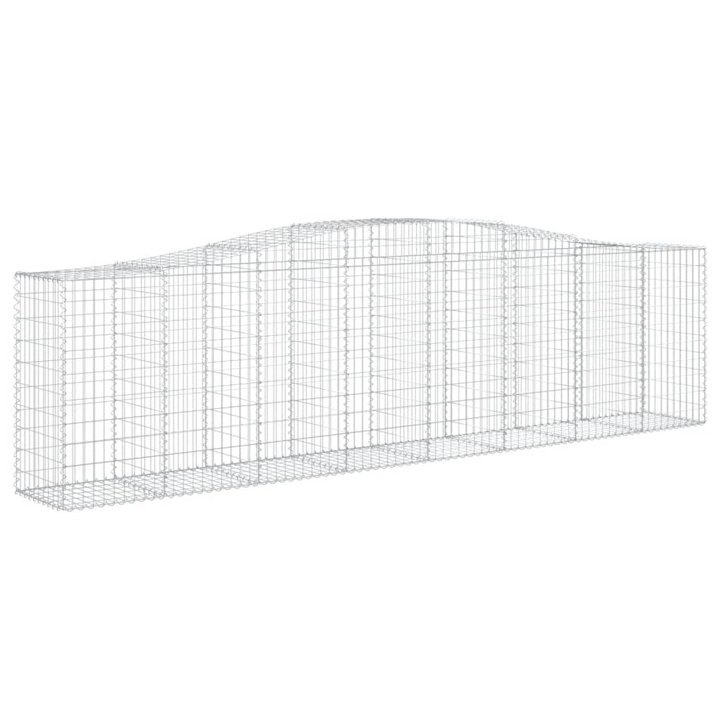 Gabionen mit Hochbogen 3 Stk. 400x50x100/120cm Verzinktes Eisen