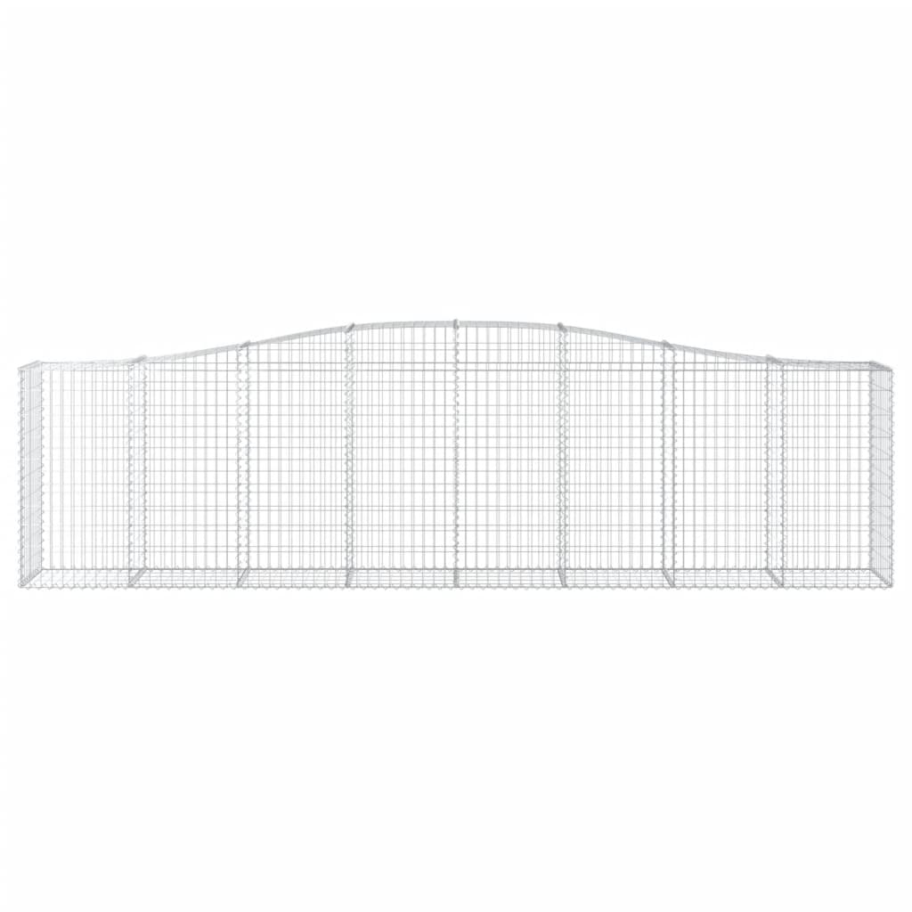 Gabionen mit Hochbogen 3 Stk. 400x50x100/120cm Verzinktes Eisen