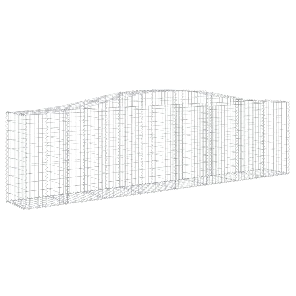 Gabionen mit Hochbogen 4 Stk. 400x50x100/120cm Verzinktes Eisen