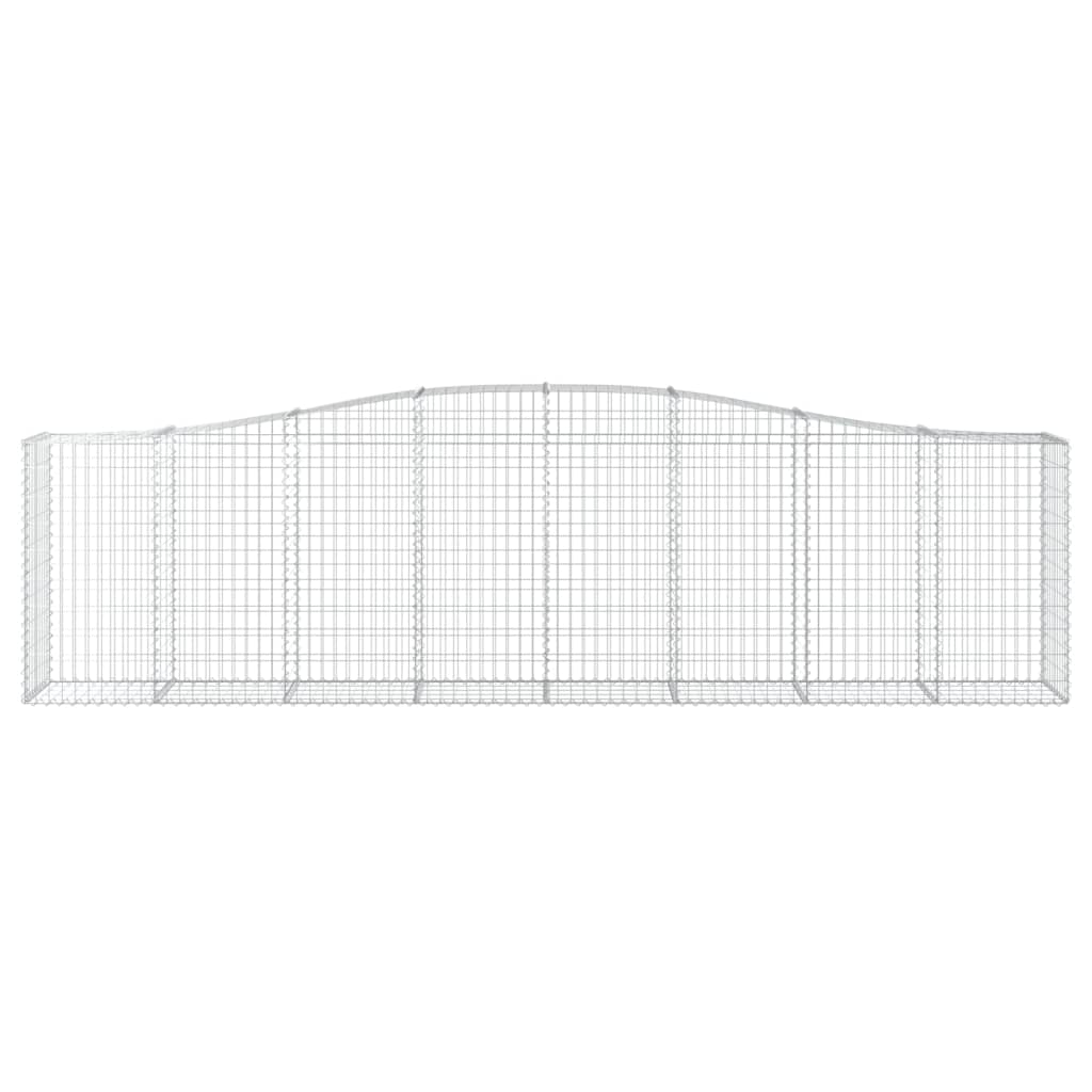 Gabionen mit Hochbogen 4 Stk. 400x50x100/120cm Verzinktes Eisen