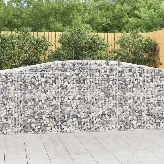 Gabionen mit Hochbogen 6 Stk. 400x50x100/120cm Verzinktes Eisen - Pazzar.ch