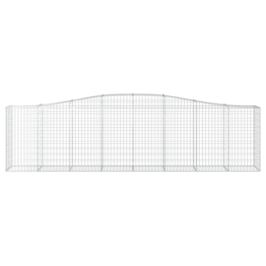 Gabionen mit Hochbogen 7 Stk. 400x50x100/120cm Verzinktes Eisen