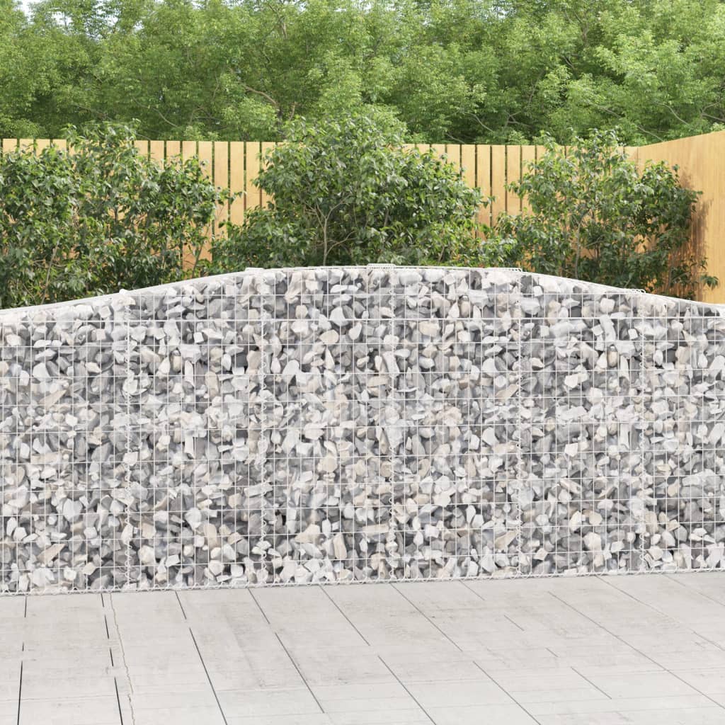 Gabionen mit Hochbogen 9 Stk. 400x50x100/120cm Verzinktes Eisen - Pazzar.ch