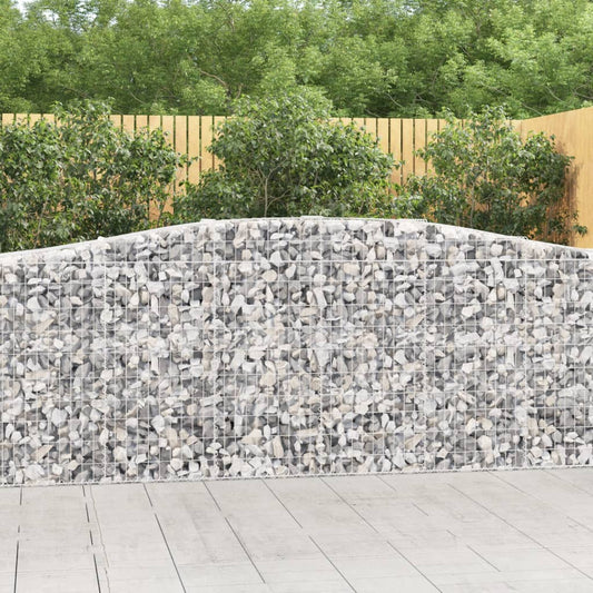 Gabionen mit Hochbogen 9 Stk. 400x50x100/120cm Verzinktes Eisen - Pazzar.ch