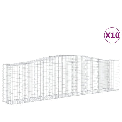 Gabionen mit Hochbogen 10 Stk 400x50x100/120cm Verzinktes Eisen - Pazzar.ch