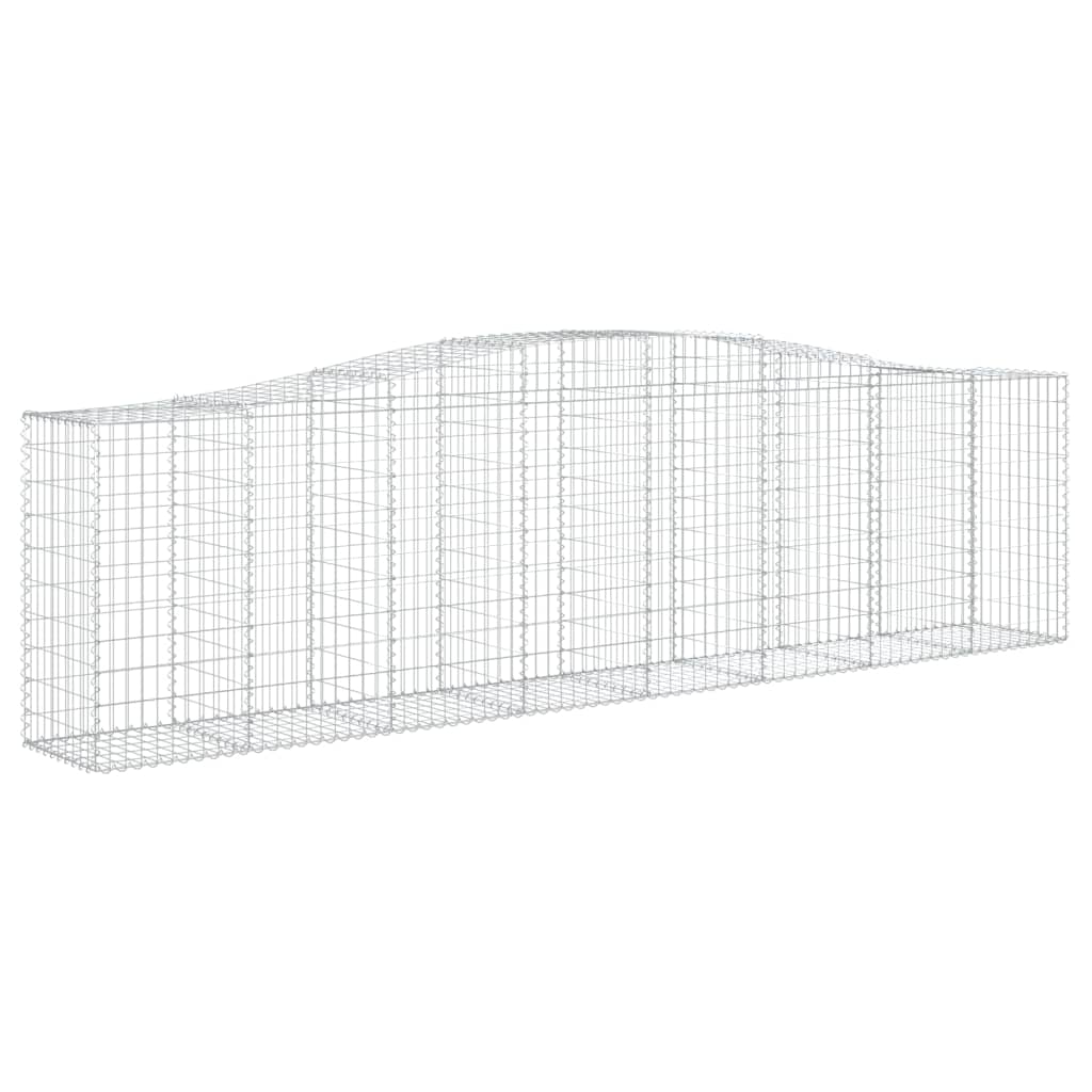 Gabionen mit Hochbogen 10 Stk 400x50x100/120cm Verzinktes Eisen