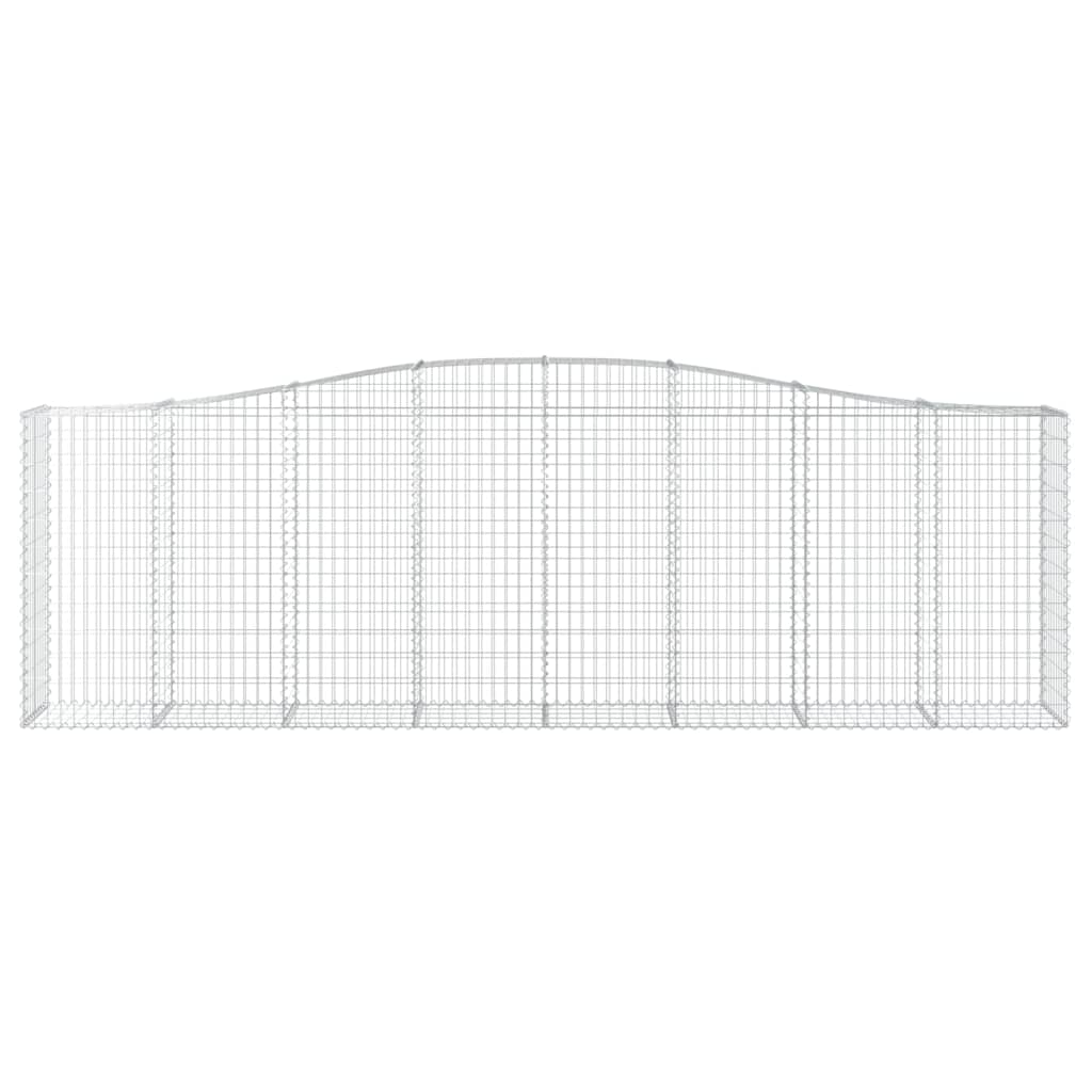Gabionen mit Hochbogen 7 Stk. 400x50x120/140cm Verzinktes Eisen - Pazzar.ch