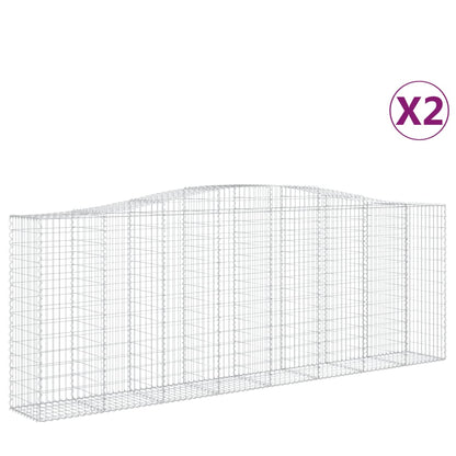 Gabionen mit Hochbogen 2 Stk. 400x50x140/160cm Verzinktes Eisen - Pazzar.ch