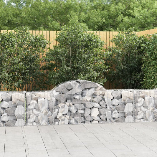 Gabionen mit Hochbogen 8 Stk. 200x30x60/80 cm Verzinktes Eisen - Pazzar.ch