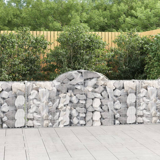 Gabionen mit Hochbogen 10 Stk. 200x30x80/100cm Verzinktes Eisen - Pazzar.ch