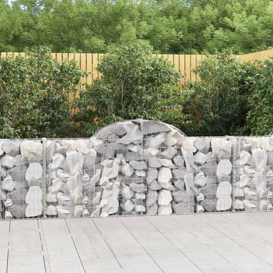 Gabionen mit Hochbogen 20 Stk. 200x30x80/100cm Verzinktes Eisen - Pazzar.ch