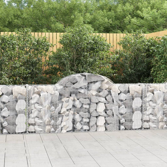 Gabionen mit Hochbogen 25 Stk. 200x30x80/100cm Verzinktes Eisen - Pazzar.ch