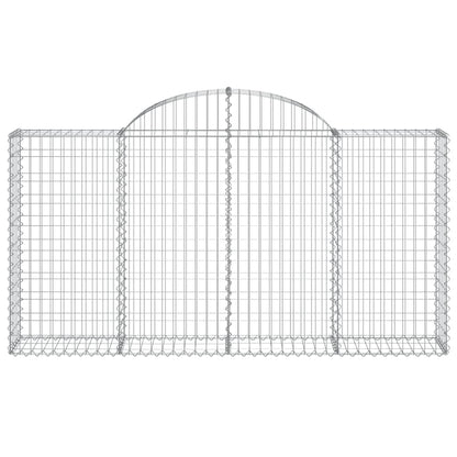 Gabionen mit Hochbogen 12Stk. 200x30x100/120cm Verzinktes Eisen - Pazzar.ch