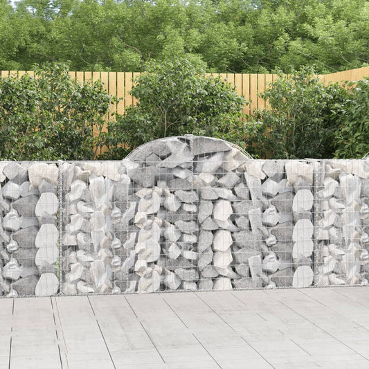 Gabionen mit Hochbogen 13Stk. 200x30x100/120cm Verzinktes Eisen - Pazzar.ch