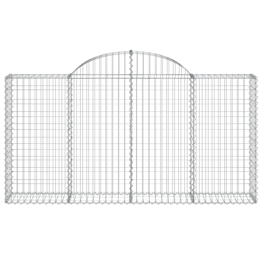 Gabionen mit Hochbogen 14Stk. 200x30x100/120cm Verzinktes Eisen - Pazzar.ch