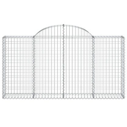 Gabionen mit Hochbogen 14Stk. 200x30x100/120cm Verzinktes Eisen - Pazzar.ch