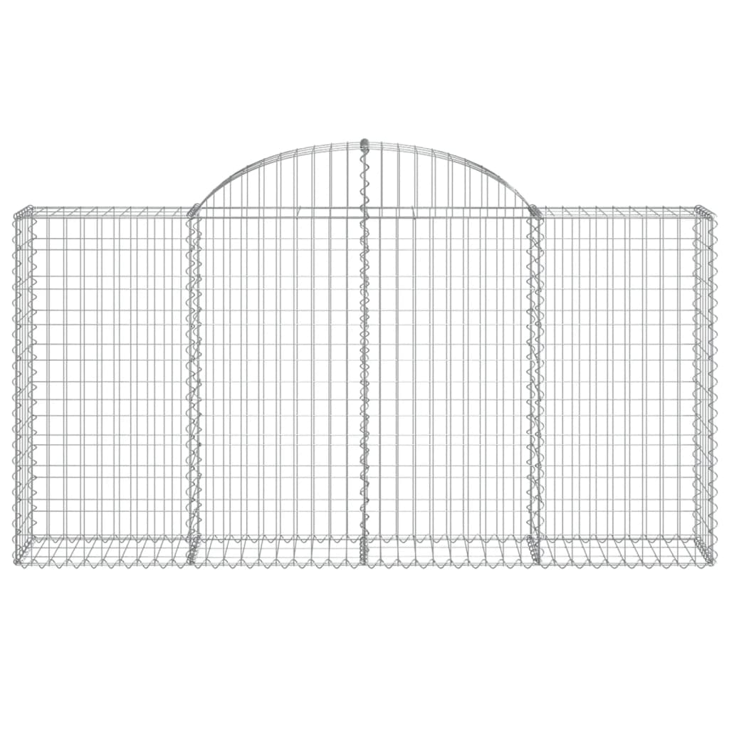 Gabionen mit Hochbogen 18Stk. 200x30x100/120cm Verzinktes Eisen - Pazzar.ch