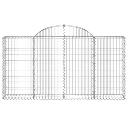 Gabionen mit Hochbogen 18Stk. 200x30x100/120cm Verzinktes Eisen - Pazzar.ch