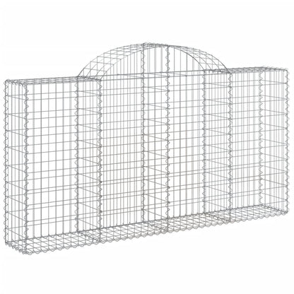 Gabionen mit Hochbogen 20Stk. 200x30x100/120cm Verzinktes Eisen - Pazzar.ch