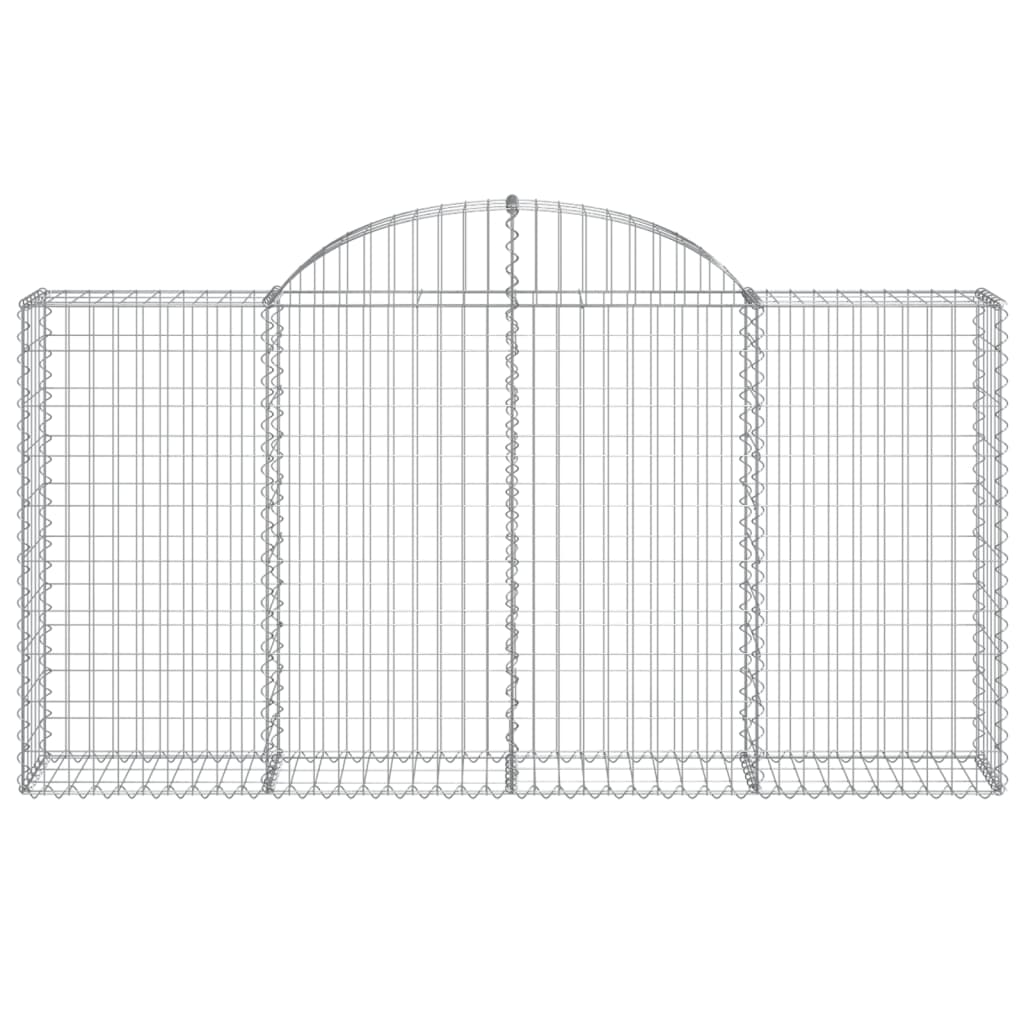 Gabionen mit Hochbogen 25Stk. 200x30x100/120cm Verzinktes Eisen