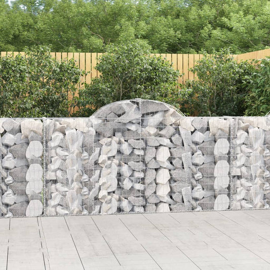 Gabionen mit Hochbogen 25Stk. 200x30x100/120cm Verzinktes Eisen - Pazzar.ch
