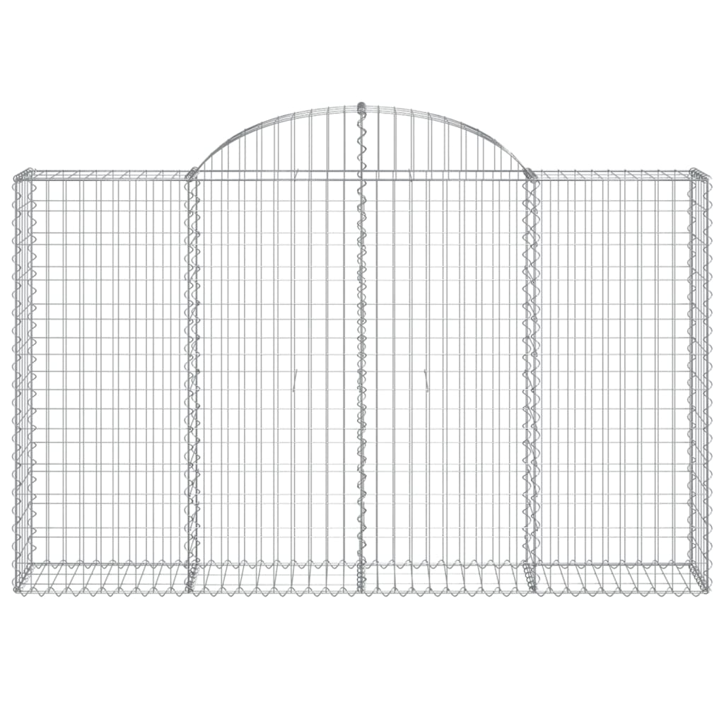 Gabionen mit Hochbogen 2 Stk. 200x30x120/140cm Verzinktes Eisen