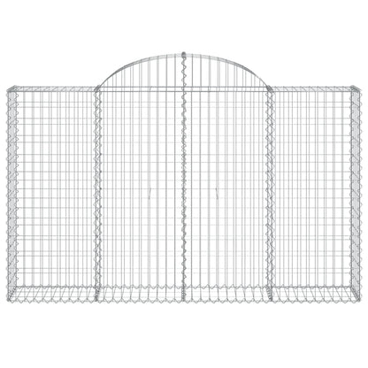 Gabionen mit Hochbogen 2 Stk. 200x30x120/140cm Verzinktes Eisen - Pazzar.ch