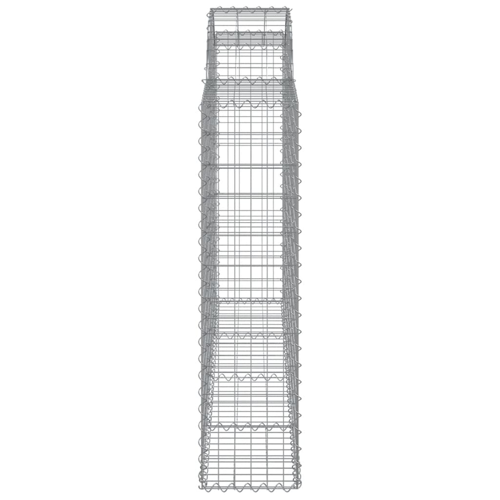 Gabionen mit Hochbogen 2 Stk. 200x30x120/140cm Verzinktes Eisen