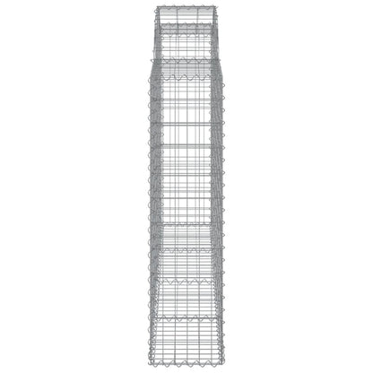 Gabionen mit Hochbogen 2 Stk. 200x30x120/140cm Verzinktes Eisen - Pazzar.ch