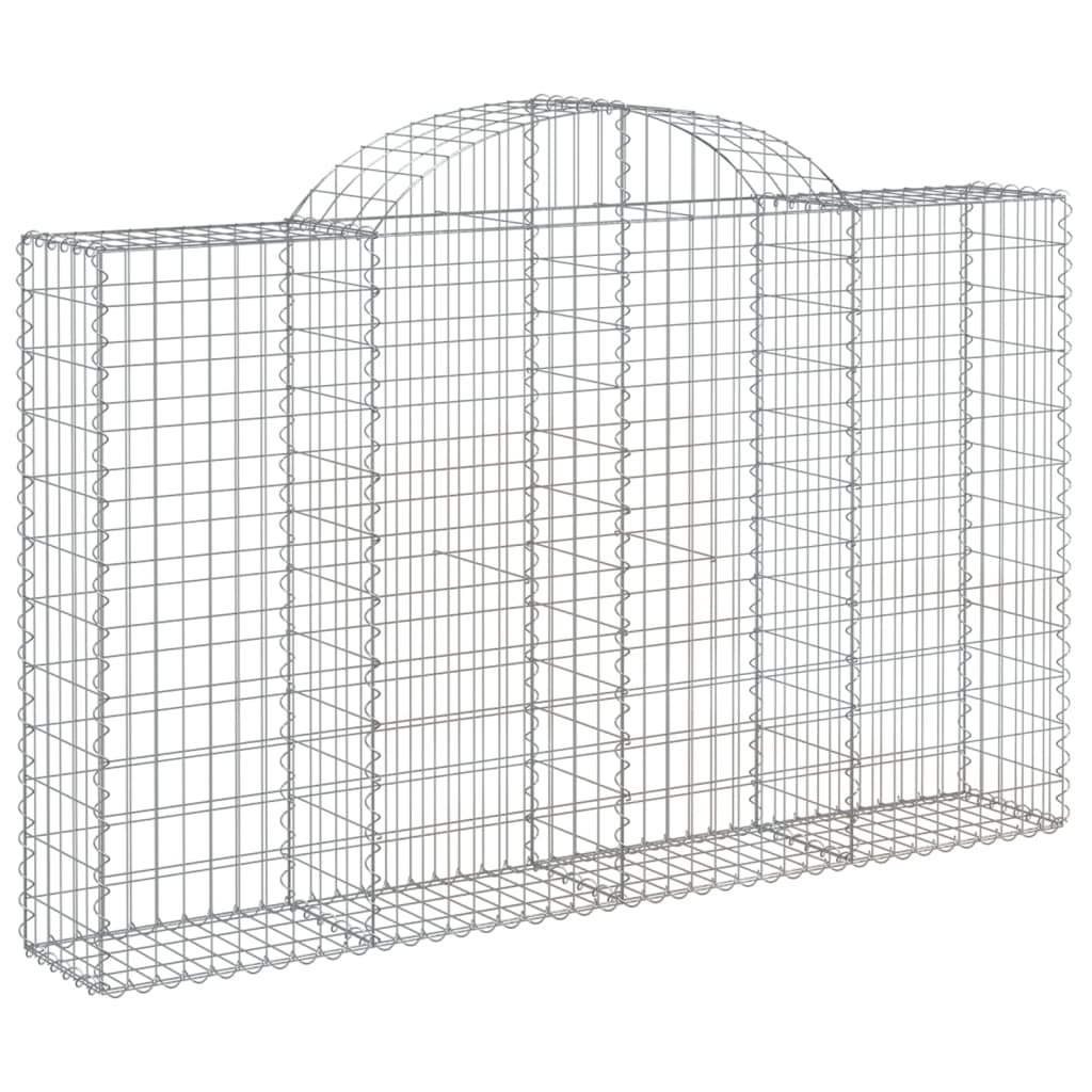 Gabionen mit Hochbogen 3 Stk. 200x30x120/140cm Verzinktes Eisen
