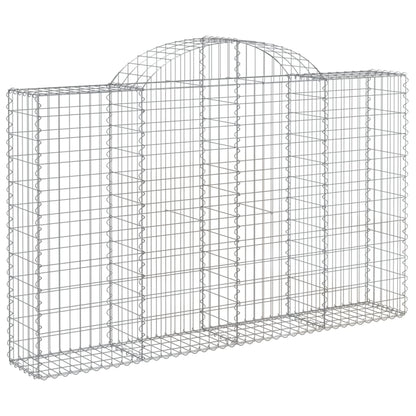 Gabionen mit Hochbogen 3 Stk. 200x30x120/140cm Verzinktes Eisen - Pazzar.ch