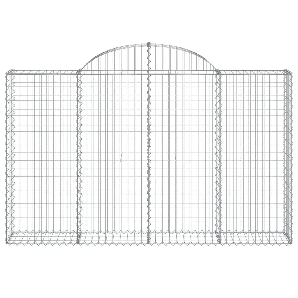 Gabionen mit Hochbogen 3 Stk. 200x30x120/140cm Verzinktes Eisen - Pazzar.ch