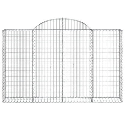 Gabionen mit Hochbogen 3 Stk. 200x30x120/140cm Verzinktes Eisen - Pazzar.ch