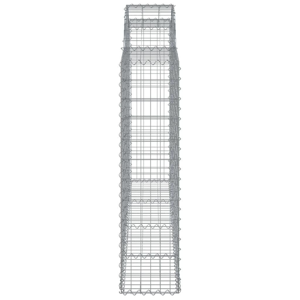 Gabionen mit Hochbogen 3 Stk. 200x30x120/140cm Verzinktes Eisen - Pazzar.ch