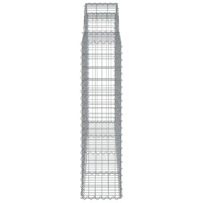 Gabionen mit Hochbogen 3 Stk. 200x30x120/140cm Verzinktes Eisen - Pazzar.ch