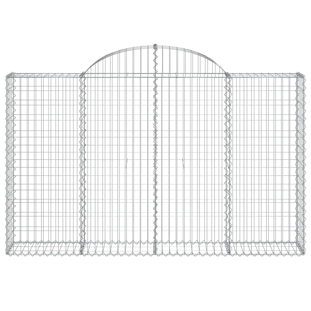 Gabionen mit Hochbogen 6 Stk. 200x30x120/140cm Verzinktes Eisen