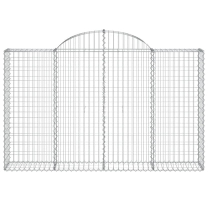 Gabionen mit Hochbogen 6 Stk. 200x30x120/140cm Verzinktes Eisen - Pazzar.ch