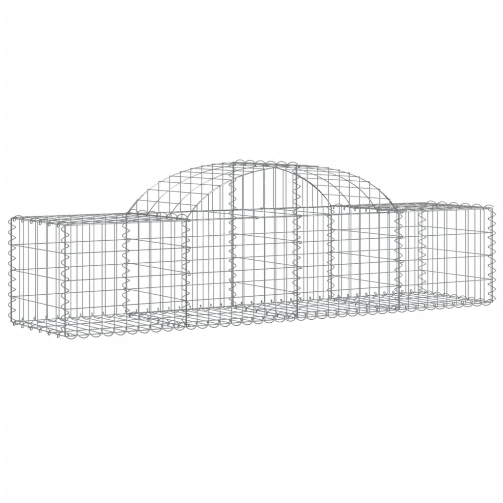 Gabionen mit Hochbogen 4 Stk. 200x50x40/60 cm Verzinktes Eisen - Pazzar.ch