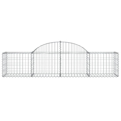 Gabionen mit Hochbogen 4 Stk. 200x50x40/60 cm Verzinktes Eisen - Pazzar.ch