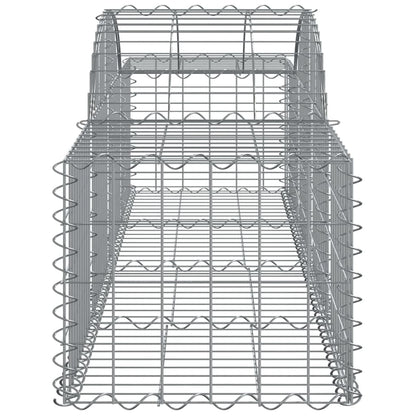 Gabionen mit Hochbogen 4 Stk. 200x50x40/60 cm Verzinktes Eisen - Pazzar.ch