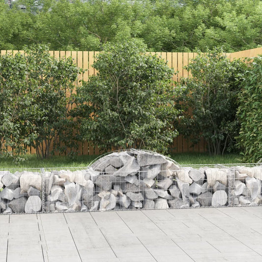 Gabionen mit Hochbogen 7 Stk. 200x50x40/60 cm Verzinktes Eisen - Pazzar.ch