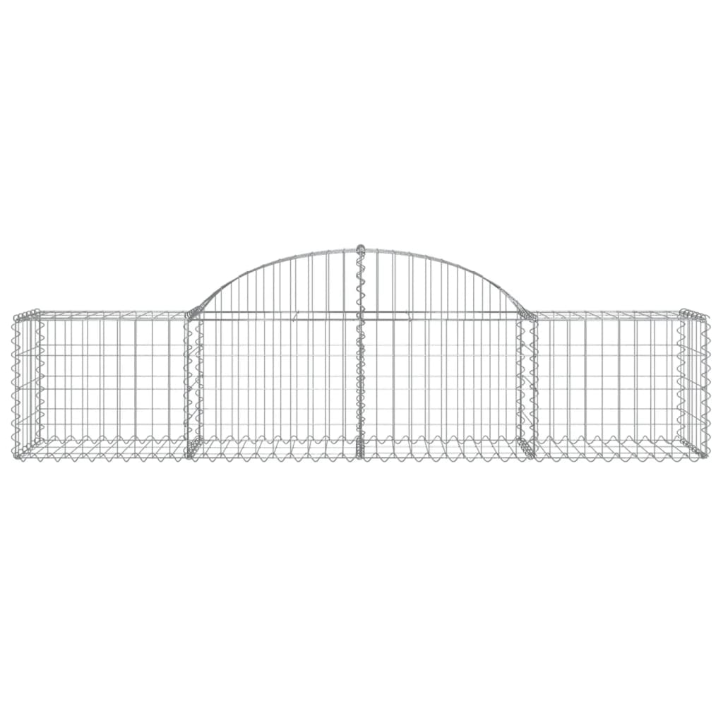 Gabionen mit Hochbogen 8 Stk. 200x50x40/60 cm Verzinktes Eisen