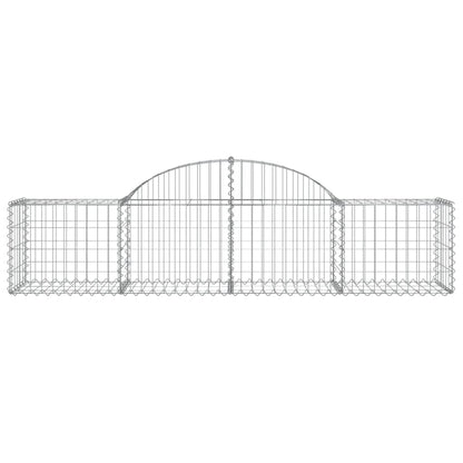 Gabionen mit Hochbogen 8 Stk. 200x50x40/60 cm Verzinktes Eisen - Pazzar.ch