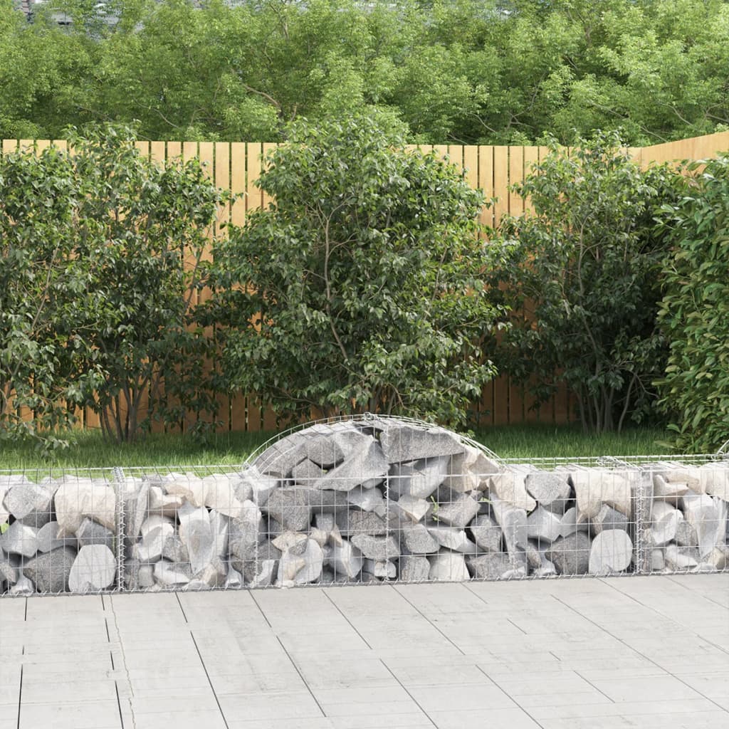 Gabionen mit Hochbogen 8 Stk. 200x50x40/60 cm Verzinktes Eisen - Pazzar.ch