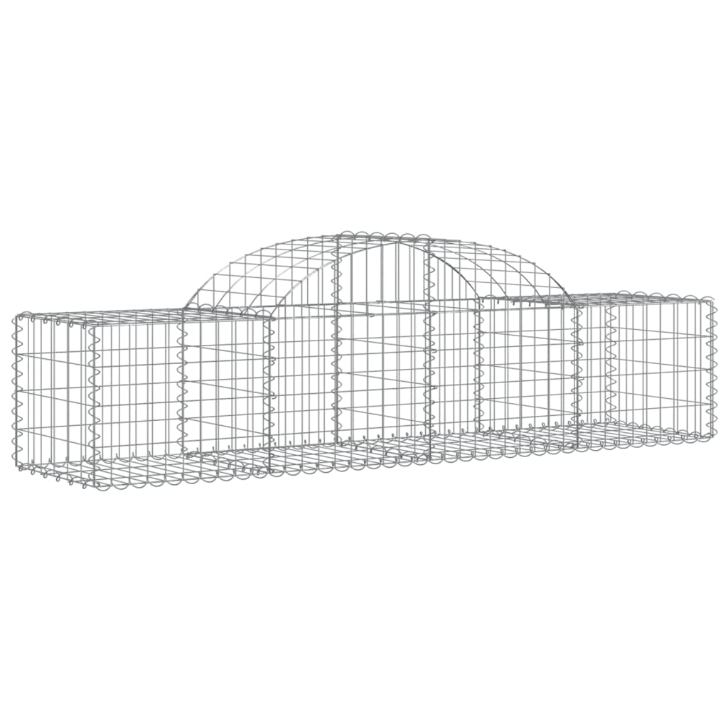 Gabionen mit Hochbogen 10 Stk. 200x50x40/60 cm Verzinktes Eisen - Pazzar.ch
