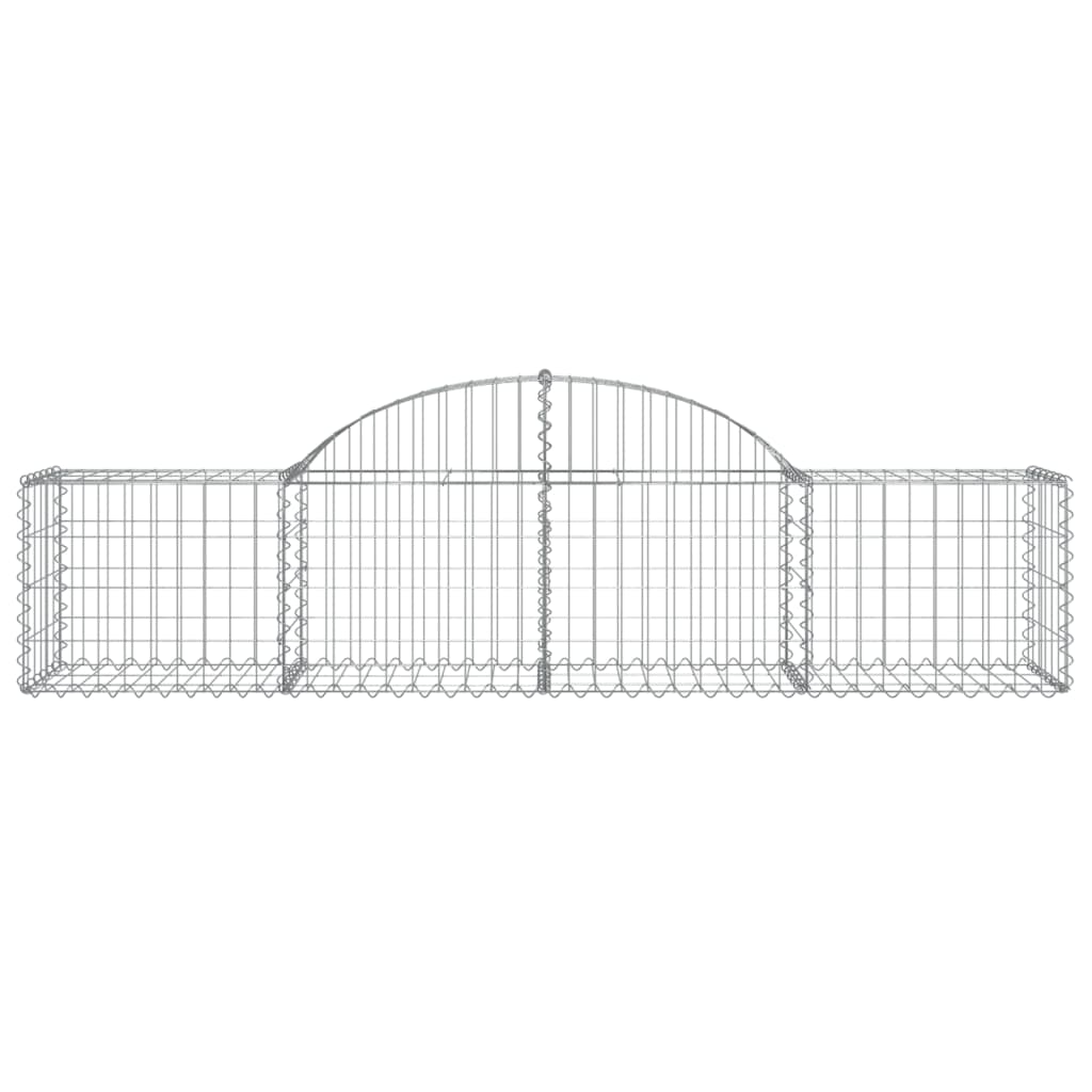 Gabionen mit Hochbogen 11 Stk. 200x50x40/60 cm Verzinktes Eisen