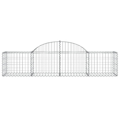 Gabionen mit Hochbogen 11 Stk. 200x50x40/60 cm Verzinktes Eisen - Pazzar.ch