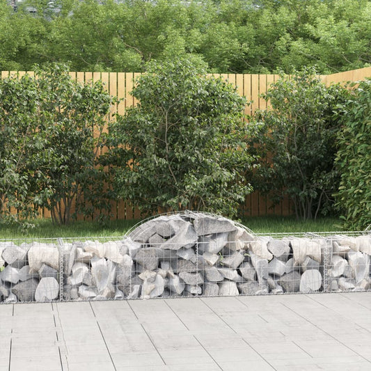 Gabionen mit Hochbogen 11 Stk. 200x50x40/60 cm Verzinktes Eisen - Pazzar.ch