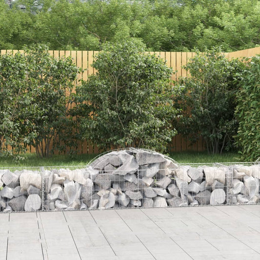 Gabionen mit Hochbogen 12 Stk. 200x50x40/60 cm Verzinktes Eisen - Pazzar.ch